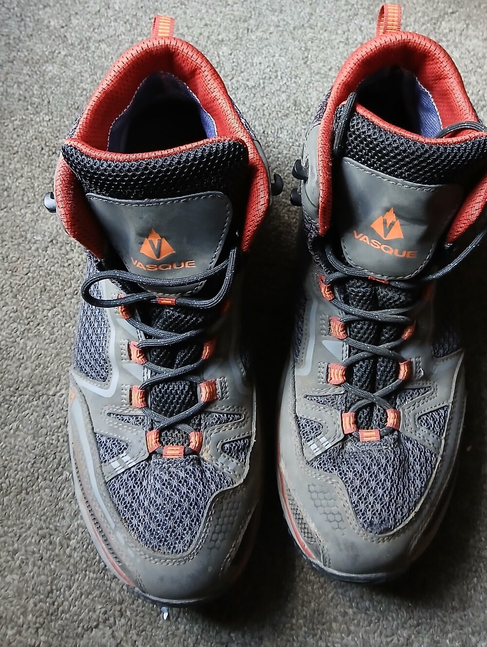 Vasque Men's Grey and Orange Trail Hiking Shoes Size 11M